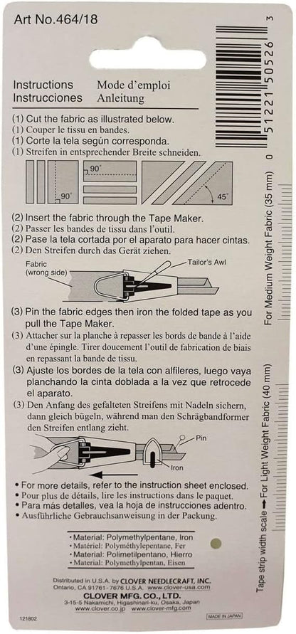Clover Bias Tape Maker-3/4" -464-18