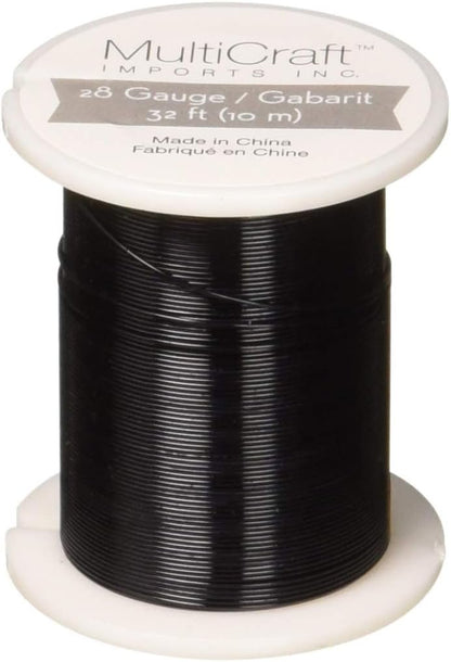 Metallic Beading & Jewelry Wire 28 Gauge 32', Black