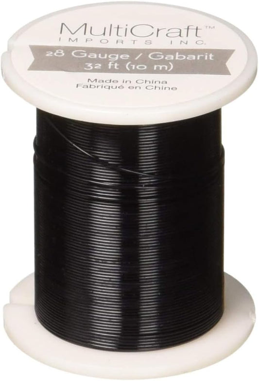 Metallic Beading & Jewelry Wire 28 Gauge 32', Black