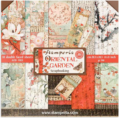 STAMPERIA INTERNATIONAL, KFT Paper PAD 8X8 10PK Oriental G, 20.3 x 20.3 (8" x 8"), Multicoloured