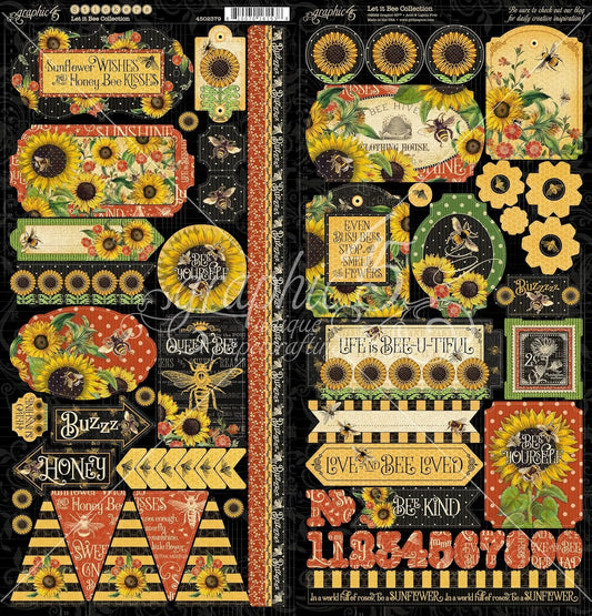 GRAPHIC 45 LET IT BEE Stickers 12X12, Bright