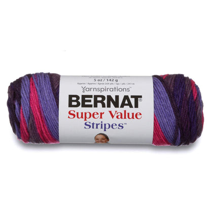 Bernat Super Value Yarn, 5 oz, Gauge 4 Medium Worsted, Oceana Stripes