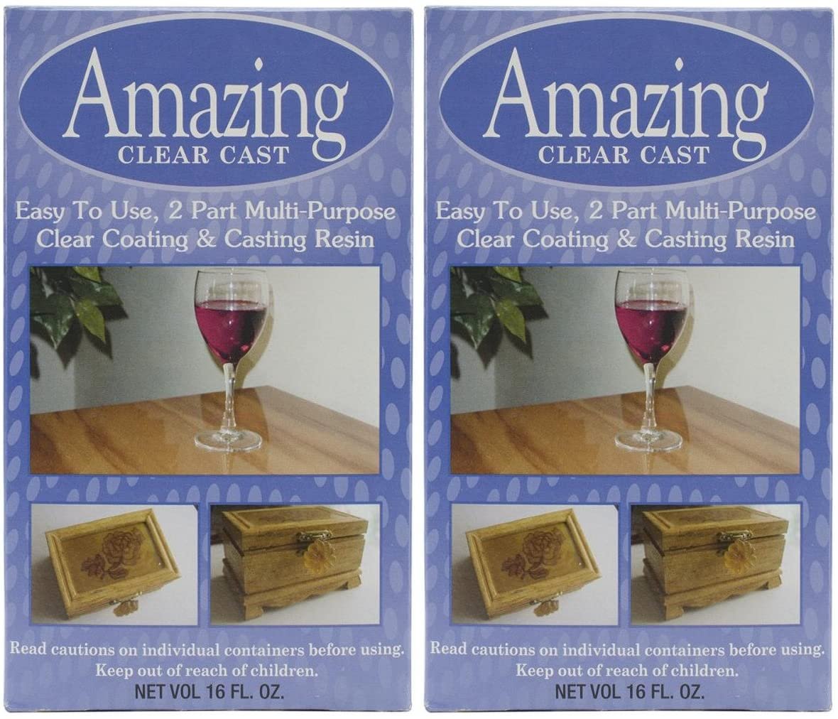 2 Pack - Alumilite Amazing Clear Cast Resin 16 Ounce Boxes (8 Ounce Part A and 8 Ounce Part B Per Box)