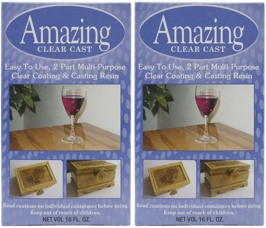 2 Pack - Alumilite Amazing Clear Cast Resin 16 Ounce Boxes (8 Ounce Part A and 8 Ounce Part B Per Box)