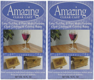 2 Pack - Alumilite Amazing Clear Cast Resin 16 Ounce Boxes (8 Ounce Part A and 8 Ounce Part B Per Box)