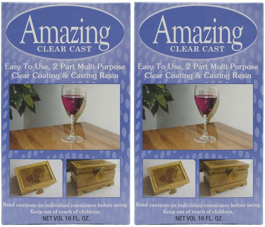 2 Pack - Alumilite Amazing Clear Cast Resin 16 Ounce Boxes (8 Ounce Part A and 8 Ounce Part B Per Box)