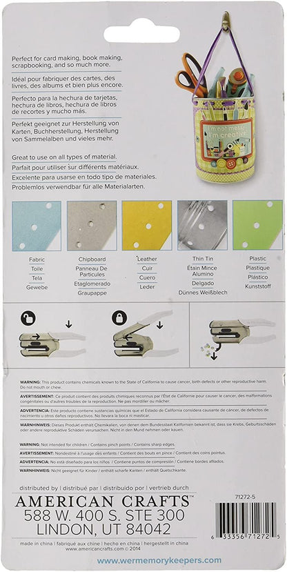 Heavy Duty 1/4 inch Standard Hole Punch â€“ The Crop-A-Dile Power Punch with 2 inch Reach by We R Memory Keepers. Punch Through Paper, Chipboard, Thin Tin, Leather, Plastic, and Fabric