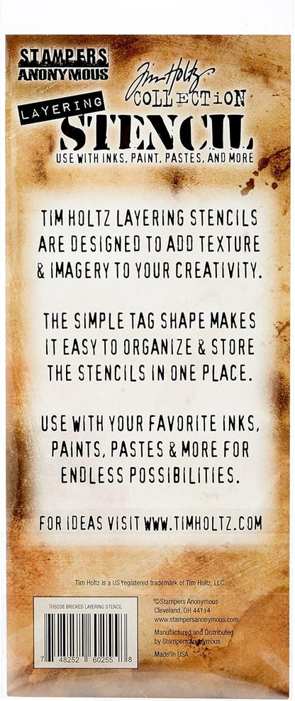 Stampers Anonymous Tim Holtz Layered Stencil 4.125"X8.5", Bricked