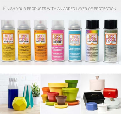 Mod Podge Spray Acrylic Sealer Glossy 2-Pack, Clear Coating Matte Paint Sealer Spray, Spray Can Sprayer Handle