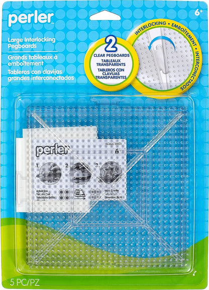 Perler Beads Funfusion: Large Clear Interlocking Pegboards, 2pcs