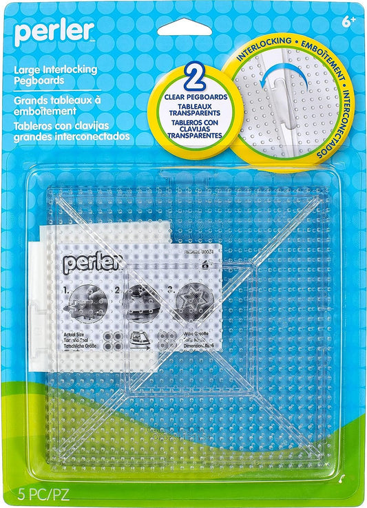 Perler Beads Funfusion: Large Clear Interlocking Pegboards, 2pcs
