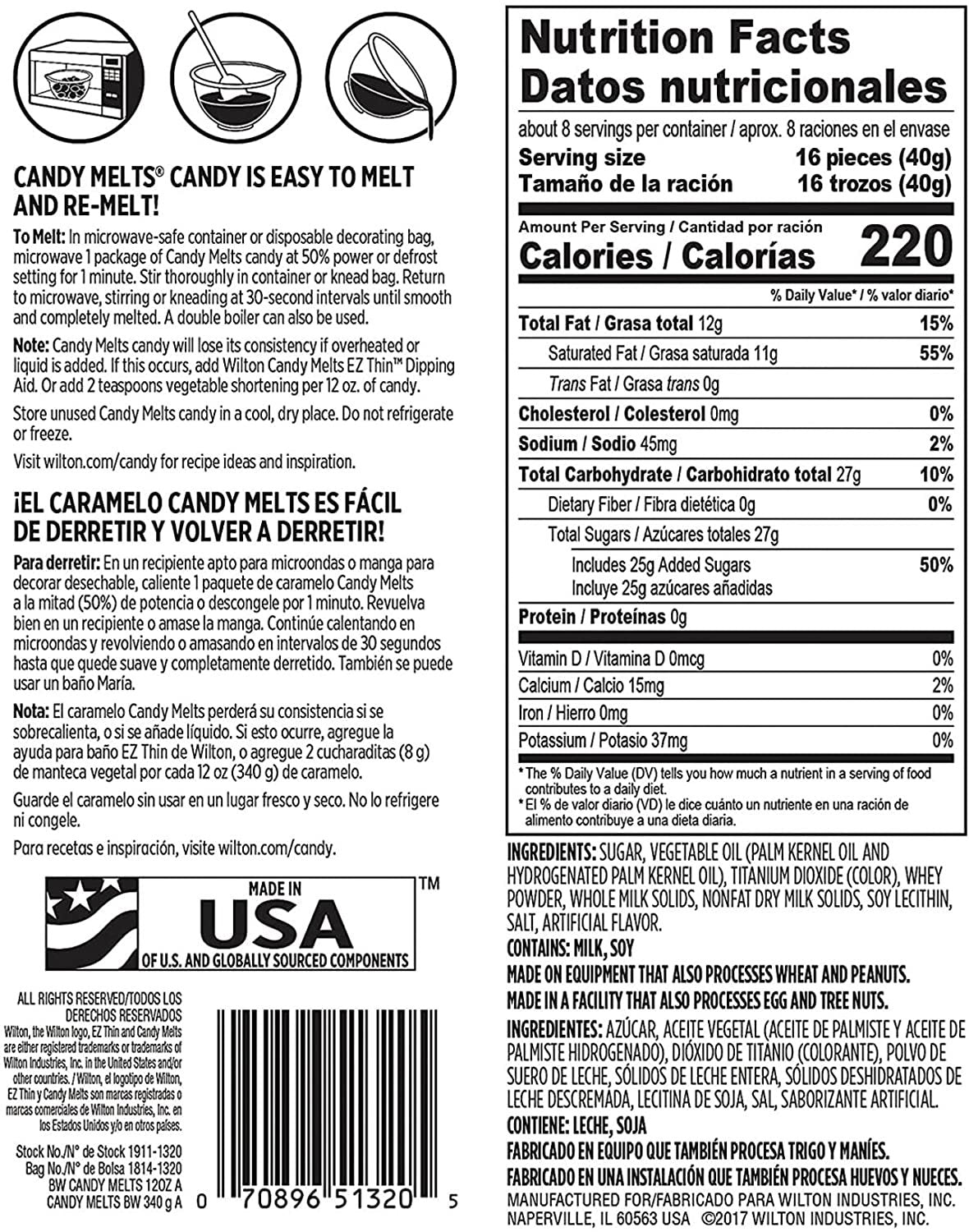 Wilton 1911-1300 Candy Melts, Bright White(2pk)