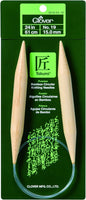 Clover Bamboo Circular Knitting Needles 24in/ No. 19, 24", Green,Brown
