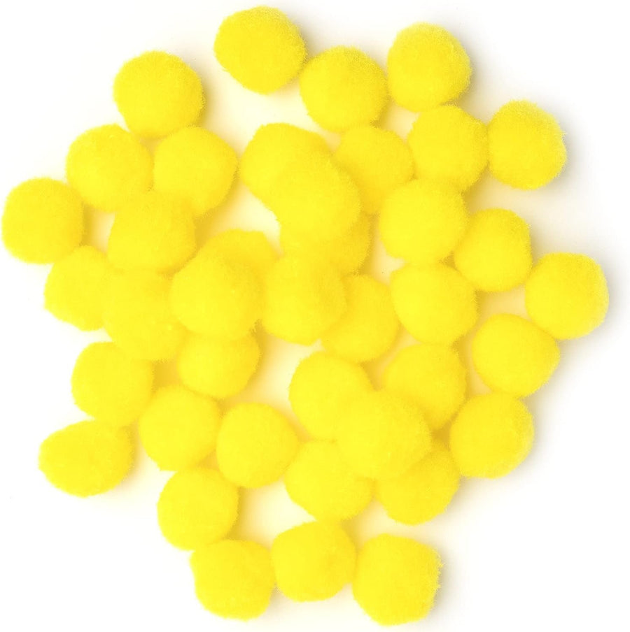 Cousin DIY Yellow 1 inch Poms, 40 Pack