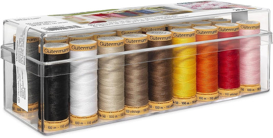 Gutermann Spool Box 26 Cotton Thread Set, Assorted Colors