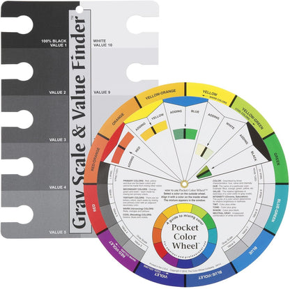 Color Wheel Pocket Guide with Gray Scale Value Finder - for both the amateur and professional artists by ASW