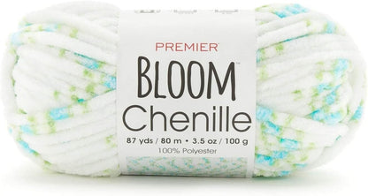 Premier Yarns Bloom Chenille Yarn, Floral Inspired Yarn, Ideal Yarn for Crocheting and Knitting, Made of Polyester, Super Soft and Machine-Washable, Begonia, 3.5 oz, 87 Yards
