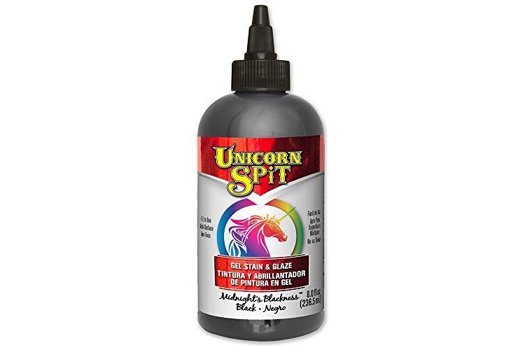 Unicorn SPiT 5771010 Gel Stain and Glaze, Midnight's Blackness 8.0 FL OZ Bottle