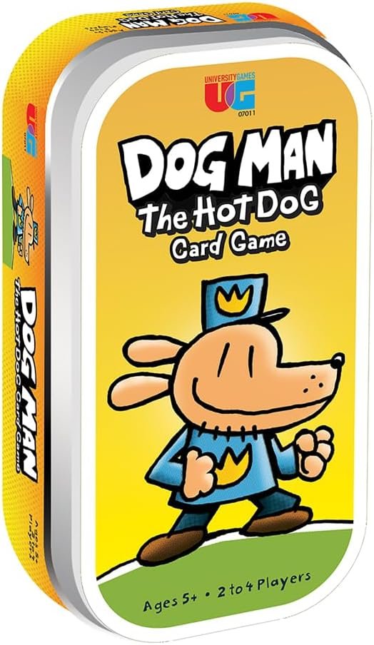 University Games The Hot Dog Card Game for Ages 5 and Up, 2 to 4 Players Based on The Dog Man Books by Dav Pilkey (07011), Yellow