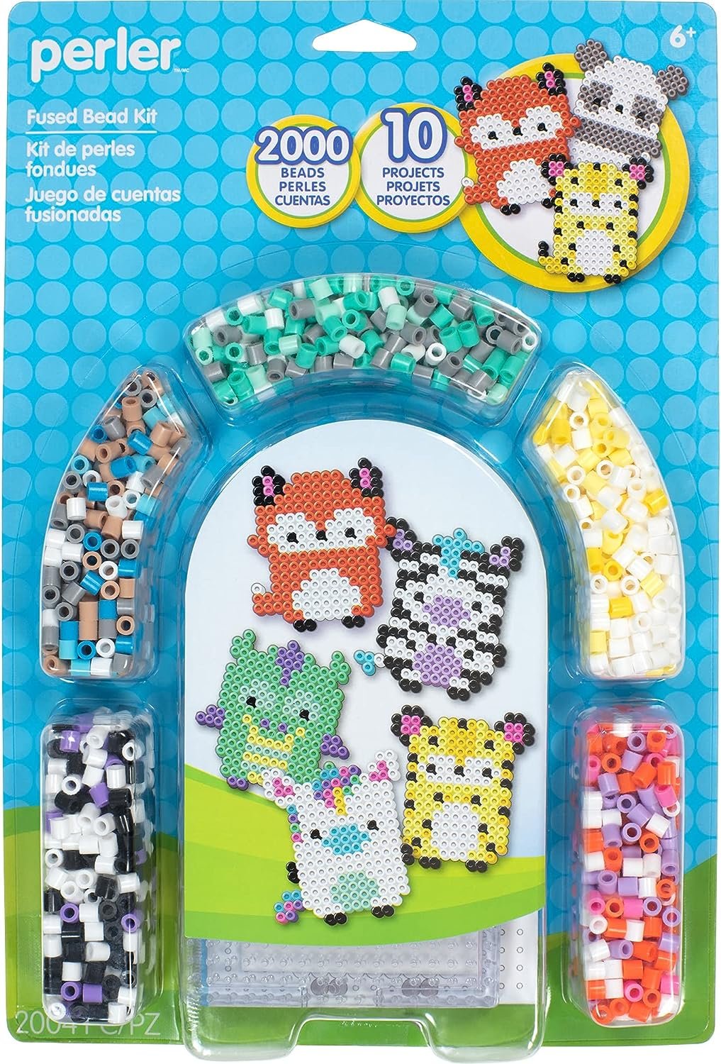 Perler Puffy Animals Fuse Bead Craft Kit for Kids, Multicolor 2004 Piece, Small