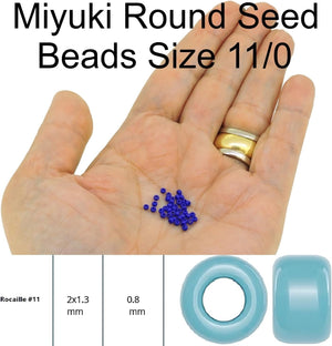 Light Blue Matte AB Transparent Miyuki 11/0 rocailles glass seed beads 24 grams