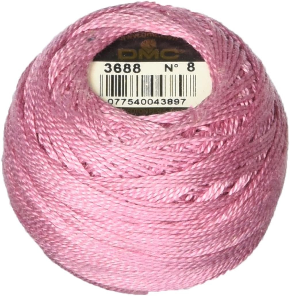 DMC 116 8-3688 Pearl Cotton Thread Balls, Medium Mauve, Size 8