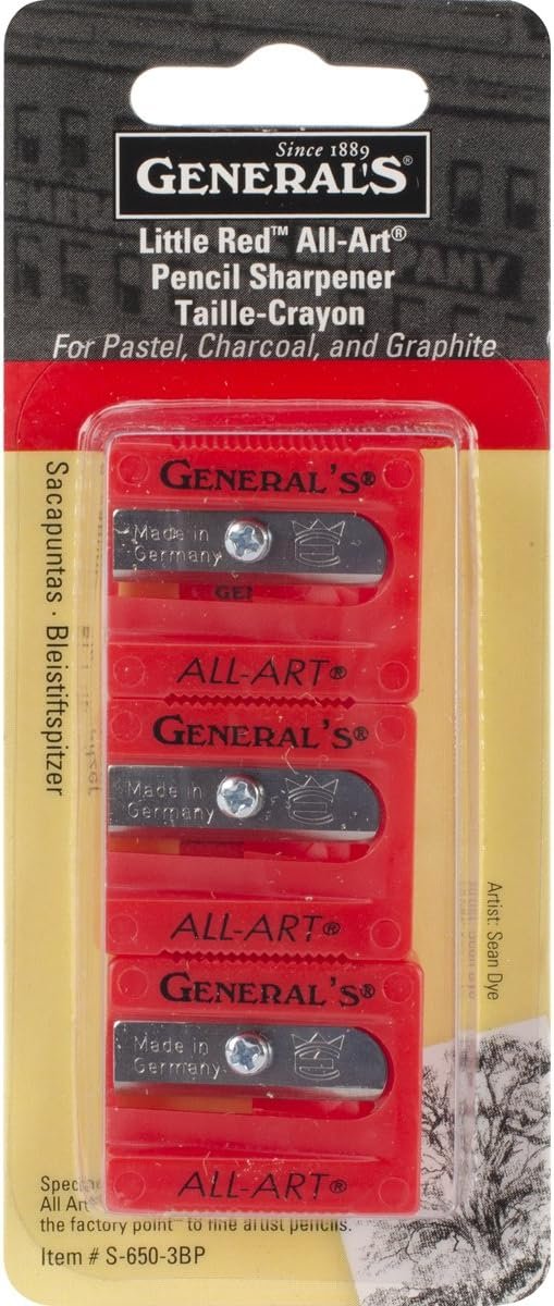 General Pencil All-Art Sharpener, Pack of 3, Little Red (S6503BP)