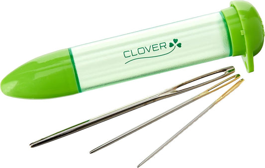 Clover Chibi darning Needles, 6.2" Height x 2.1" Length x 0.8" Width, Blue/White