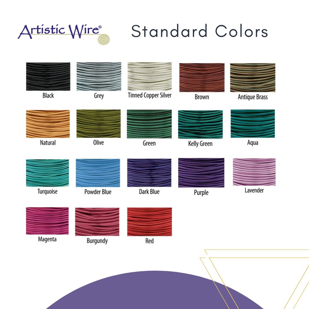 Artistic Wire Colored Copper Wire Spool - Dead Soft Tarnish Resistant 18 20 22 24 26 28 30 32 34 Gauge Wrapping Beading Bendable Craft Wire, Jewelry Making Supplies, Floral Crafting Wire