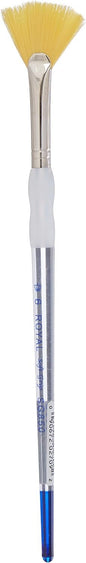 ROYAL BRUSH SG850-6 Royal & Langnickel Soft-Grip Fan Paintbrush, Gold Taklon, Size 6