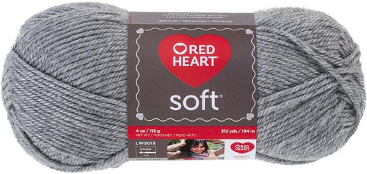 Red Heart Soft Yarn, Light Gray Heather (E728.9440)