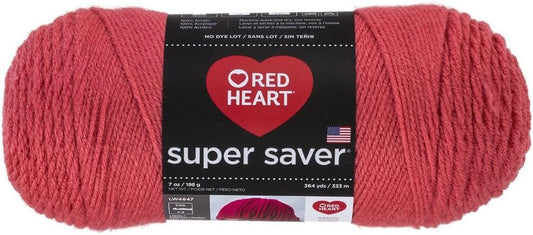 RED HEART Super Saver Yarn E300.0259, Solid-Flamingo, 1092 Foot