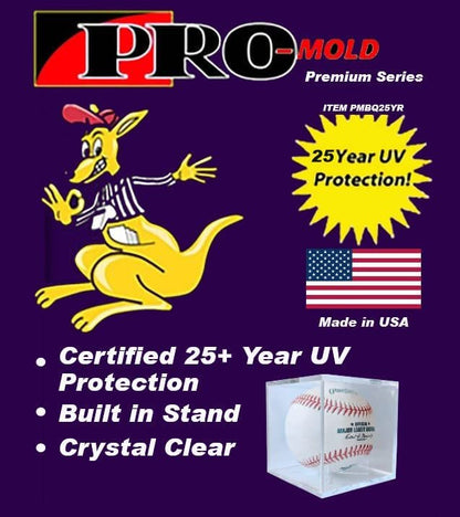 Pro-Mold Made in USA Baseball Cube Stand with 25+ Year Certified UV Protection (Crystal Clear, Ball Not Included)