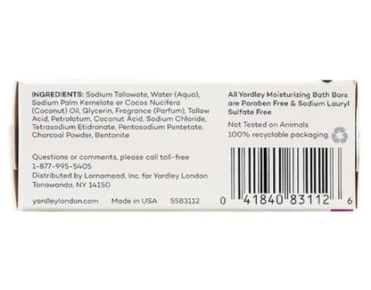 Yardley Activated Charcoal Bath Bar 4oz 3 Pack