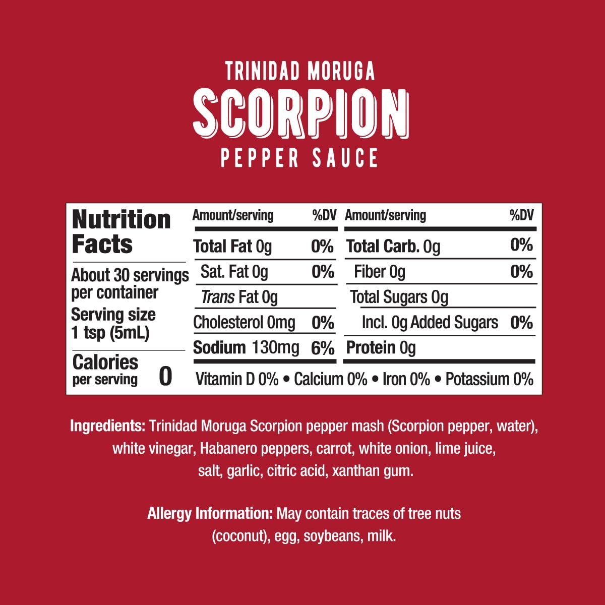 Melinda’s Scorpion Pepper Hot Sauce - Gourmet Scorpion Hot Sauce - Made with Trinidad Moruga Scorpion Pepper, Carrots, Onion & Lime Juice - Keto, Kosher, Vegan, Gluten Free Hot Sauce - 5oz, 1 Pack