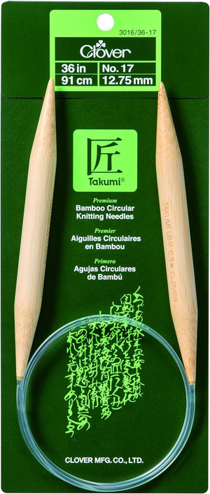 CLOVER Bamboo Circular Knitting Needles 36in/ No. 17, 36"