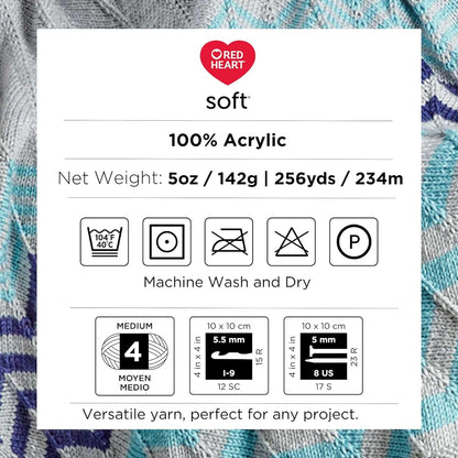 Red Heart Soft Off White Yarn - 3 Pack of 141g/5oz - Acrylic - 4 Medium (Worsted) - 256 Yards - Knitting/Crochet