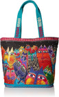 Laurel Burch (LB5230) Shoulder Tote Zipper Top 19, 1/2-Inch by 6, 3/4-Inch by 15-Inch, Fantasticats