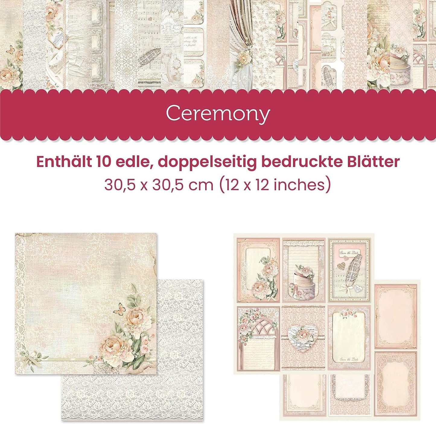 Stamperia Intl Scrapbooking Paper, Multi-Colored 10 Pack