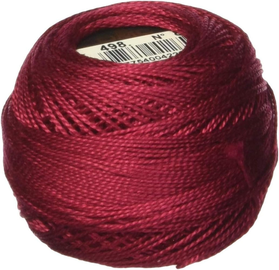 DMC 116 8-498 Pearl Cotton Thread Balls, Dark Red, Size 8