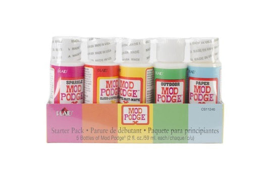 Mod Podge Waterbase Sealer, Glue Starter Pack (2-Ounce), CS11240 Clear Finish, 2 oz, Assorted Transparent