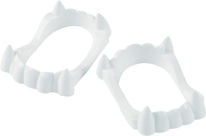 Fun Express Bulk 72 Pack Plastic Vampire Teeth for Kids, BPA Free Plastic, Halloween Costume Party Favors and Candy Alternative Trick or Treat Handouts, White