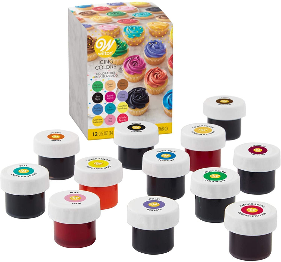 Wilton Icing Colors, 12-Count Gel-Based Food Color