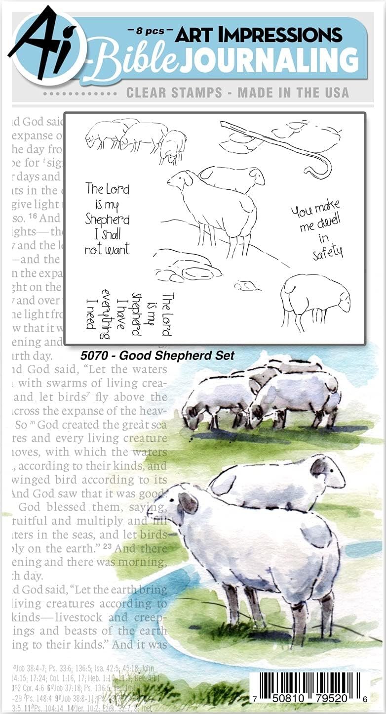 Art Impressions Bible Journaling Watercolor Rubber Stamps-Good Shepherd