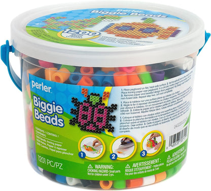 Perler 439458 BIGGIE Beads 1,200/Pkg, Assorted Colors