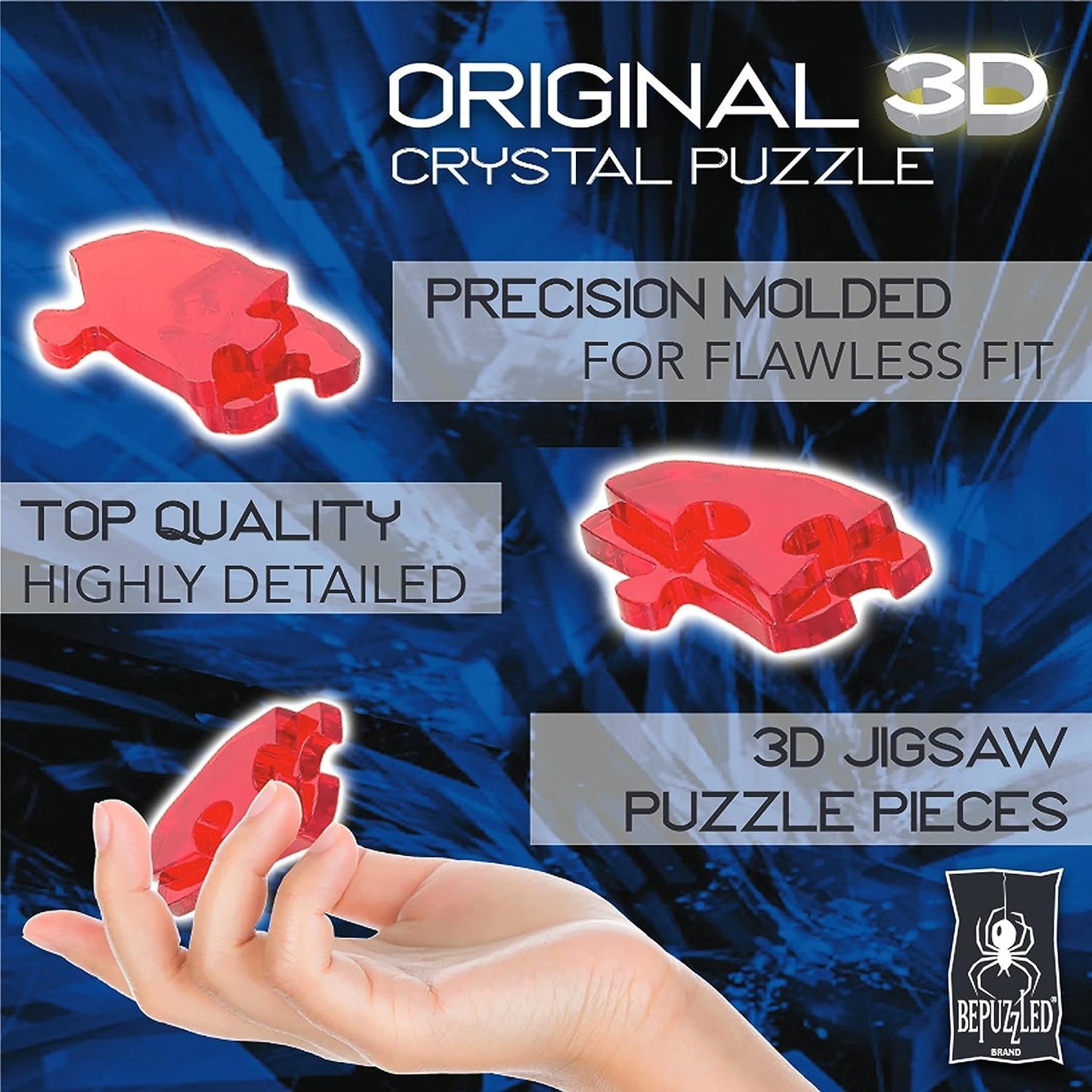 BePuzzled | Triceratops with Baby Deluxe Original 3D Crystal Puzzle, Ages 12 and Up