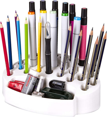 ArtBin 6974AG Desktop Accessory Storage with 24 Slots, [1] Art & Craft Organizer, White