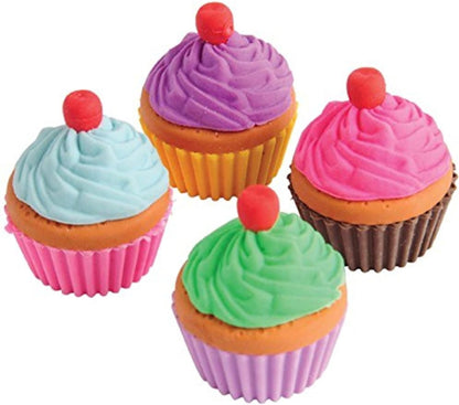 Lot Of 12 Pull Apart Assorted Color Cupcake Erasers