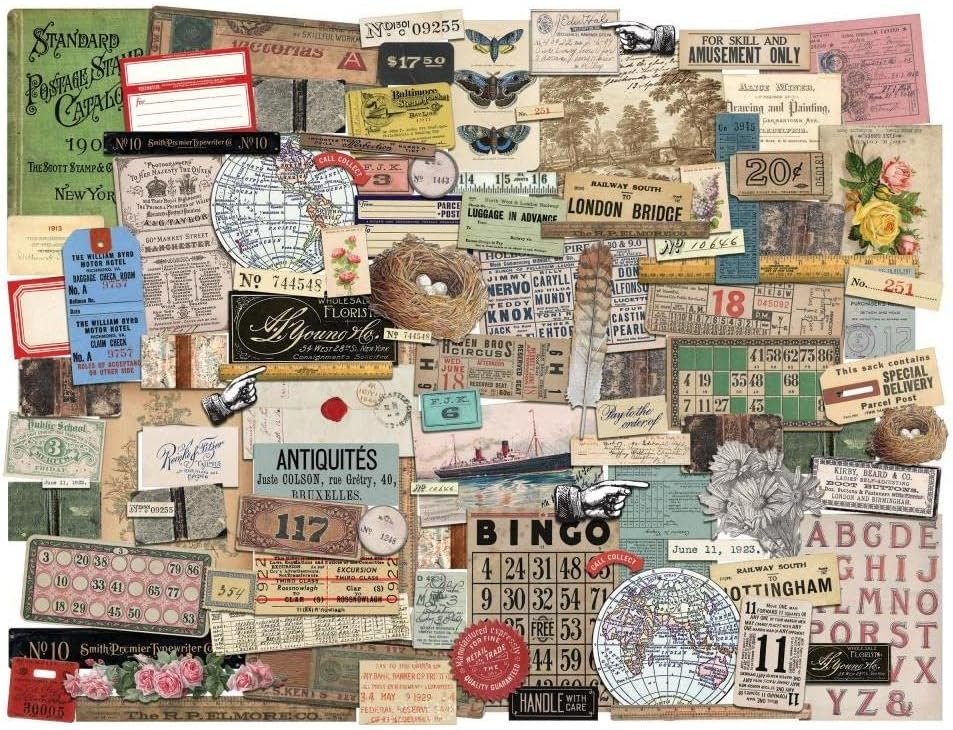 Tim Holtz Idea-Ology 2022 Memoir Ephemera Pack, Flashcards, Curator Snippets, Number Snippets and Gauge Dials - 538 Pieces, Bundle of 5 Packages (TH94221, TH94222, TH94224, TH94225, TH94152)