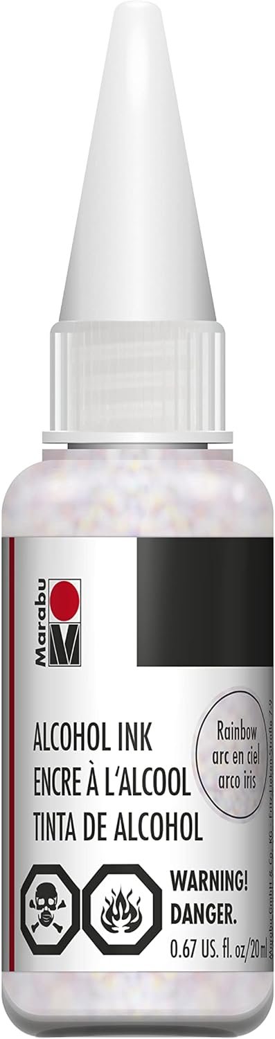 Marabu Alcohol Ink Rainbow Additive - 20ml Bottle - Shimmery Glitter Alcohol Ink for Epoxy Resin, Tumbler Making, Alcohol Ink Paper, Fluid Art, and Painting